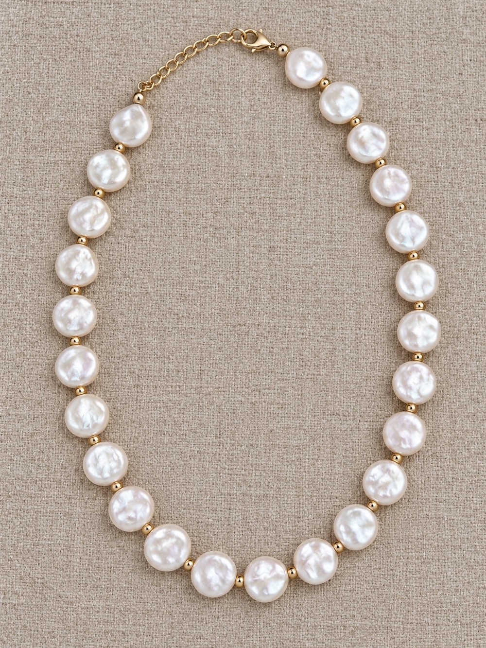 Anthropologie “Freshwater Pearl Disc Cluster” Baroque Repeating Beaded Necklace - Picture 3 of 11